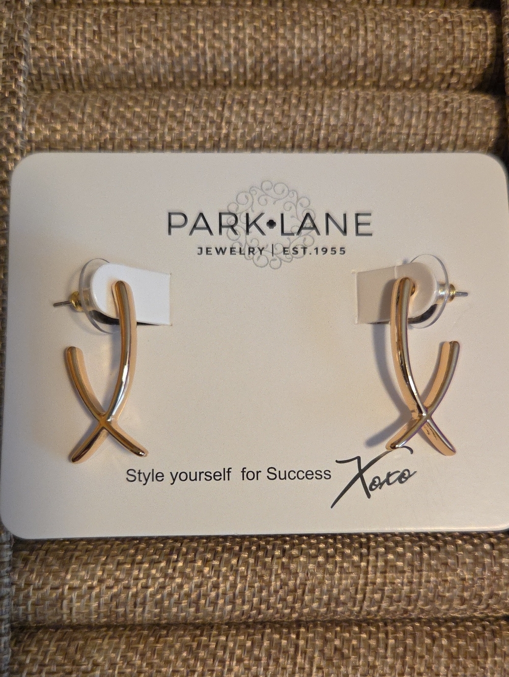Park Lane Gold Crisscross Hoop X Earrings - Wishbone